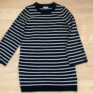 Madewell Nautical Navy striped sweater dress